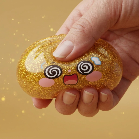 Gold Dumpling Squishy – Lucky Charm Edition — slow-rise effect, the foam springs back slowly