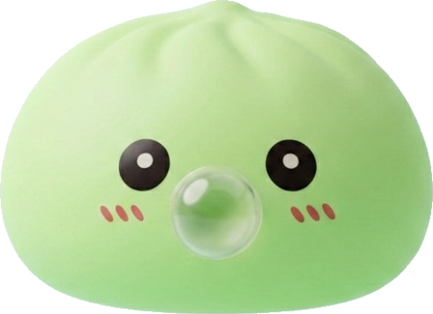 Fresh Green Dumpling Squishy being squeezed, soft slow-rise foam