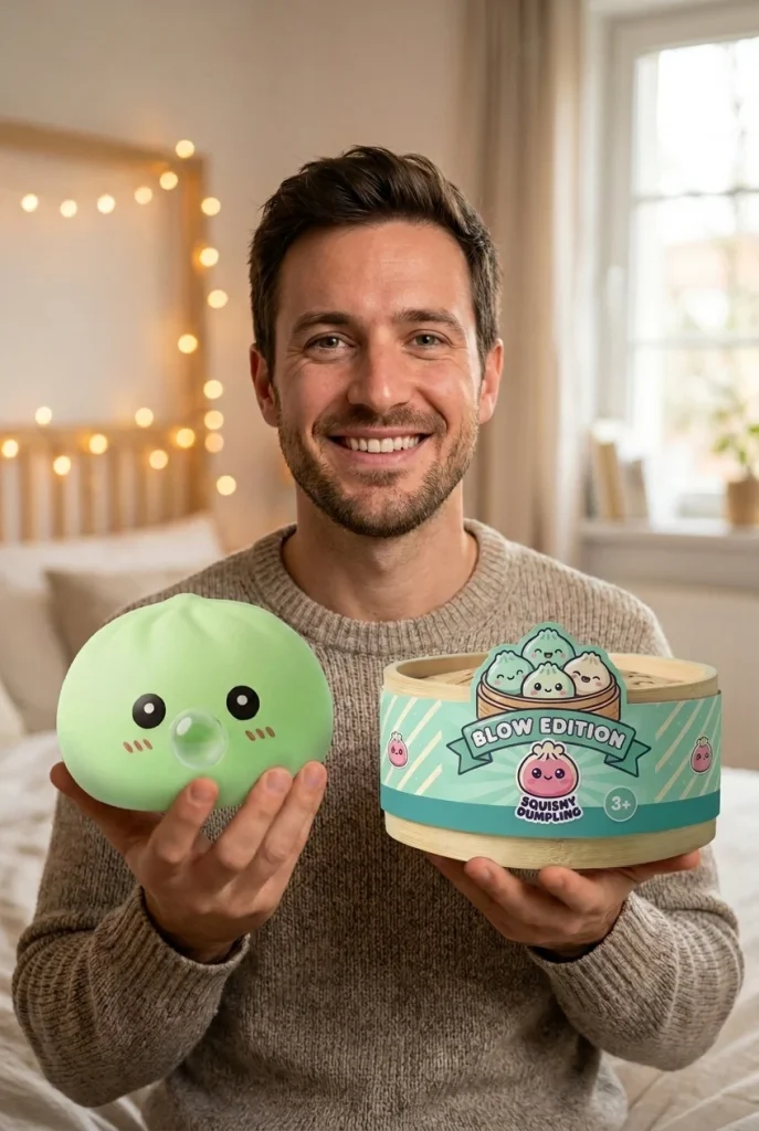 Fresh Green Dumpling Squishy with its box
