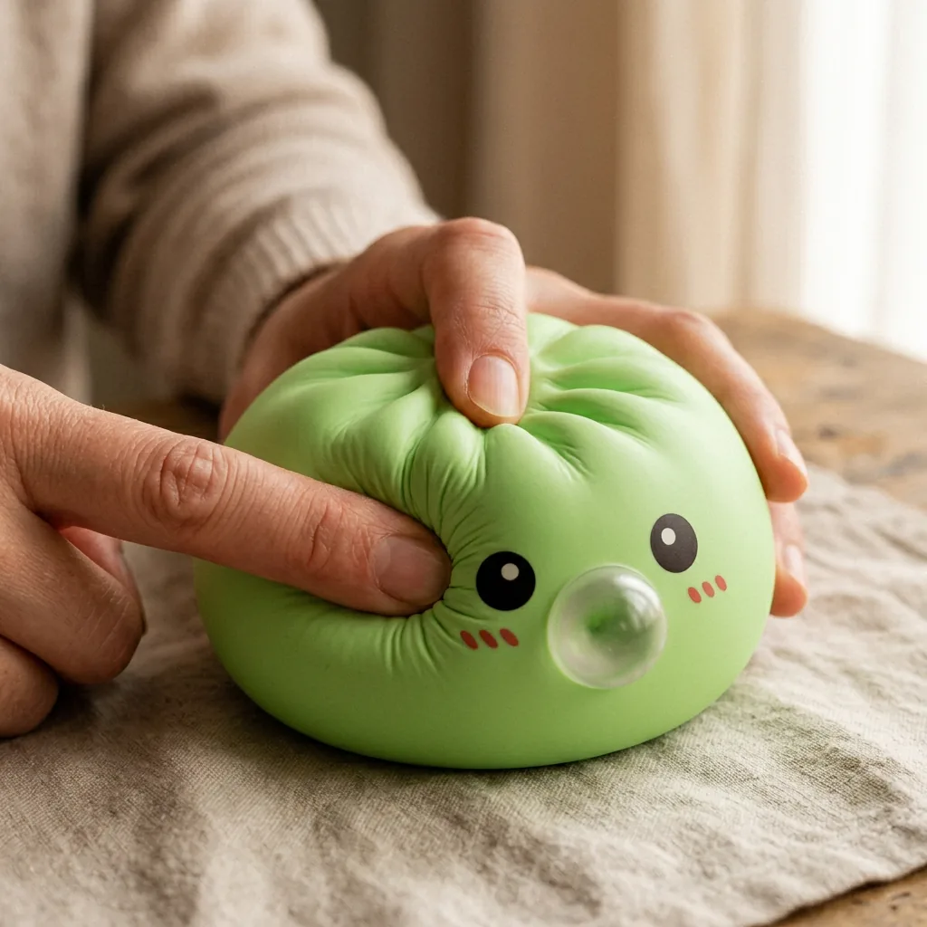Fresh Green Dumpling Squishy mid-squish