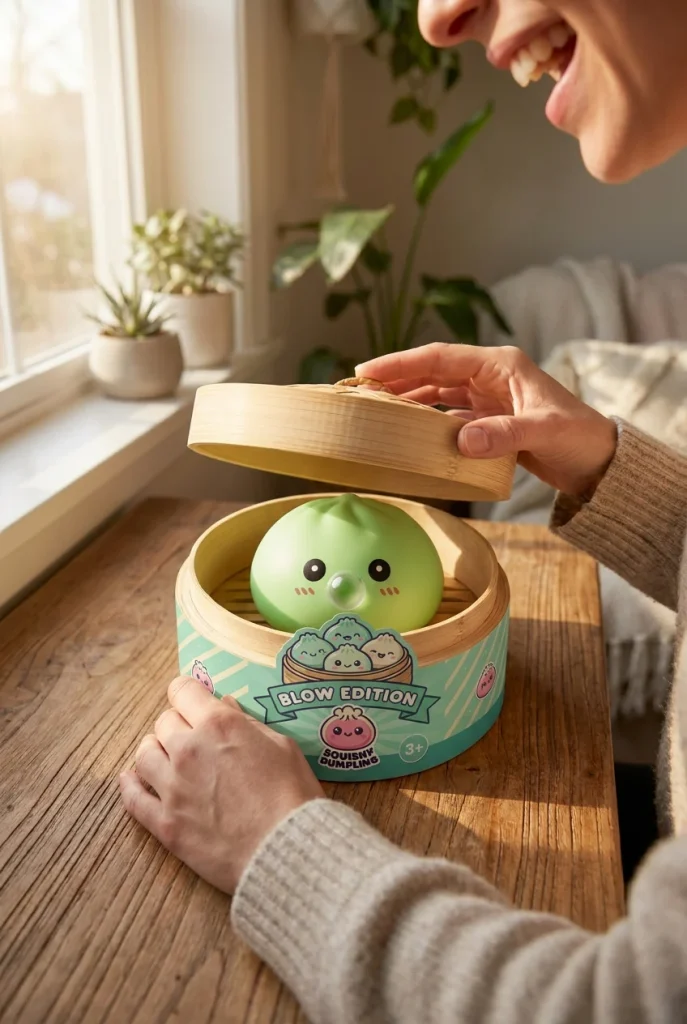 Fresh Green Dumpling Squishy unboxing moment
