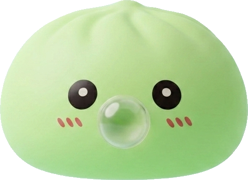 Fresh Green Dumpling Squishy being squeezed, soft slow-rise foam