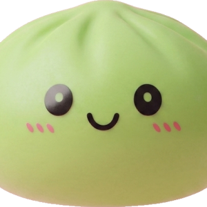 Matcha Green Dumpling Squishy being squeezed, soft slow-rise foam