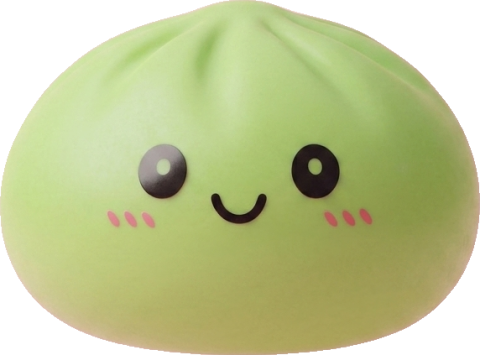 Matcha Green Dumpling Squishy being squeezed, soft slow-rise foam