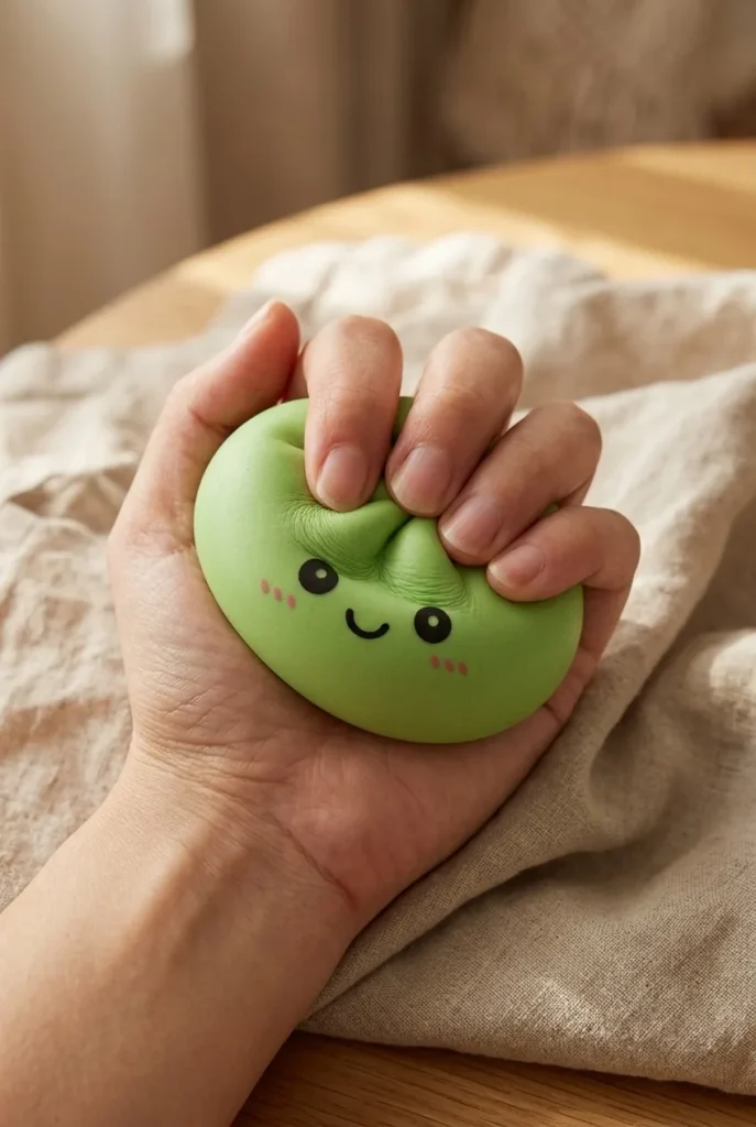 Matcha Green Dumpling Squishy mid-squish