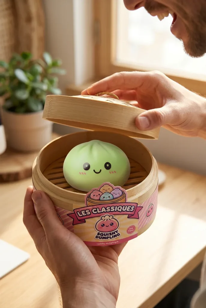 Matcha Green Dumpling Squishy unboxing moment
