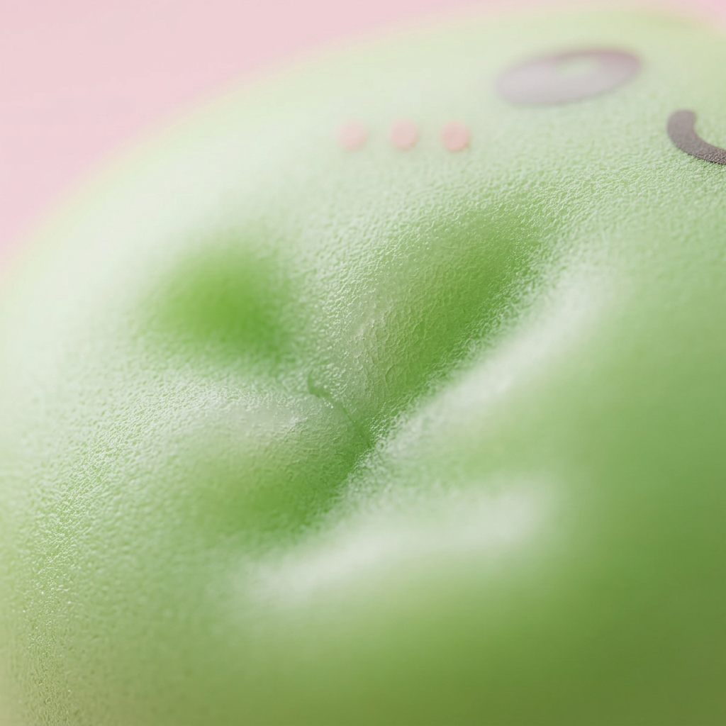 Matcha Green Dumpling Squishy — close-up of the texture