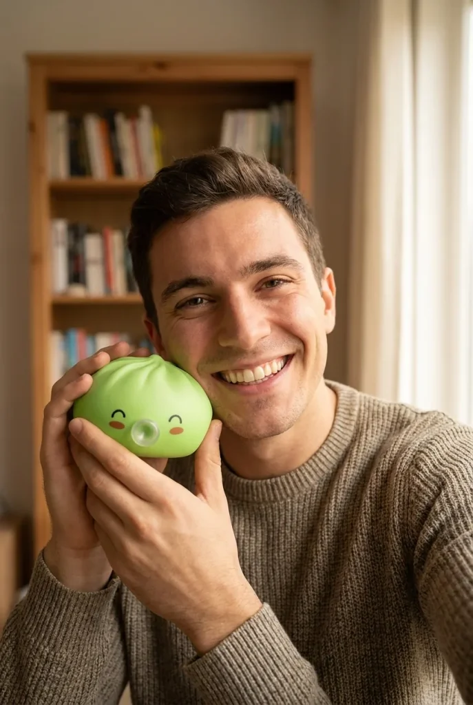 Matcha Green Rare Blow Dumpling Squishy in everyday life