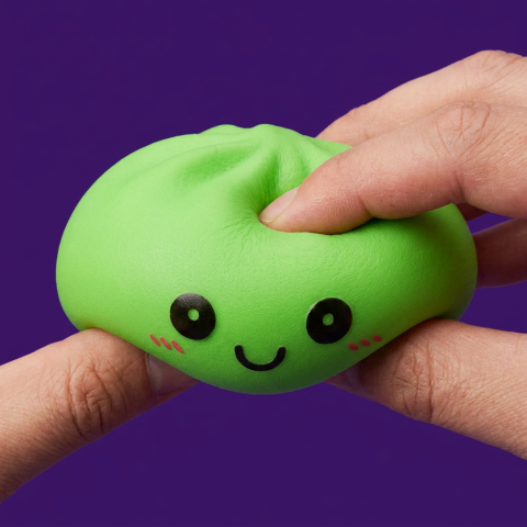 Green Glow Dumpling Squishy Night Light — slow-rise effect, the foam springs back slowly