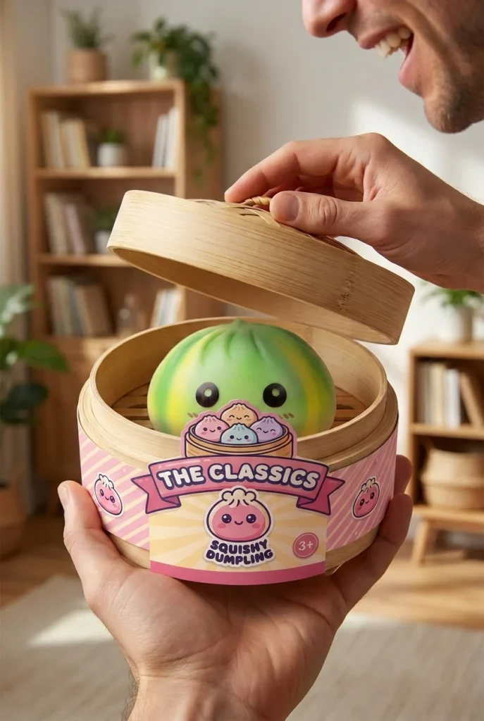 Green Tie Dye Dumpling Squishy unboxing moment