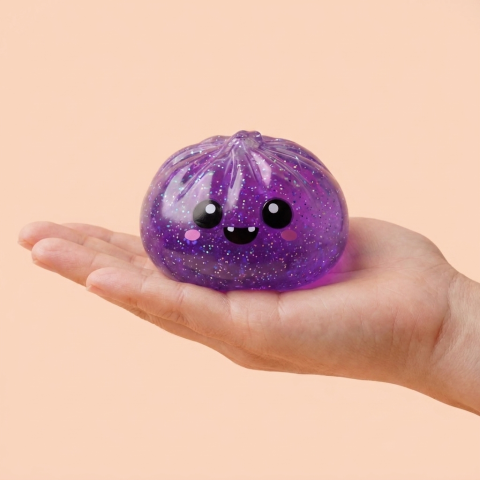 Halloween Dumpling Squishy Set of 5 held in hand, actual size