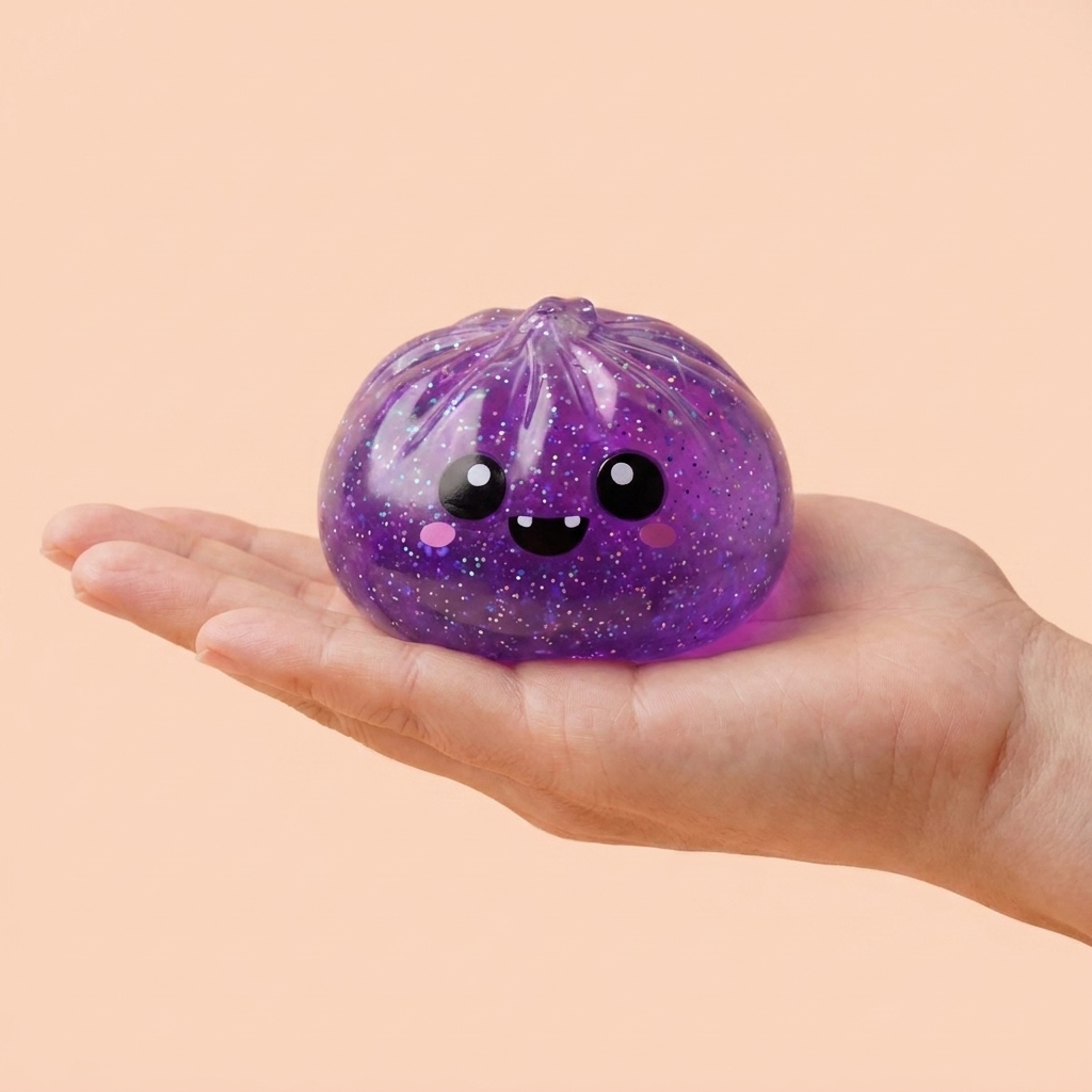 Halloween Dumpling Squishy Set of 5 held in hand, actual size