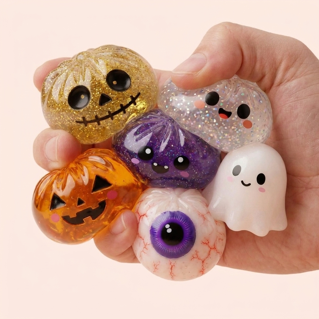 Halloween Dumpling Squishy Set of 5 — slow-rise effect, the foam springs back slowly