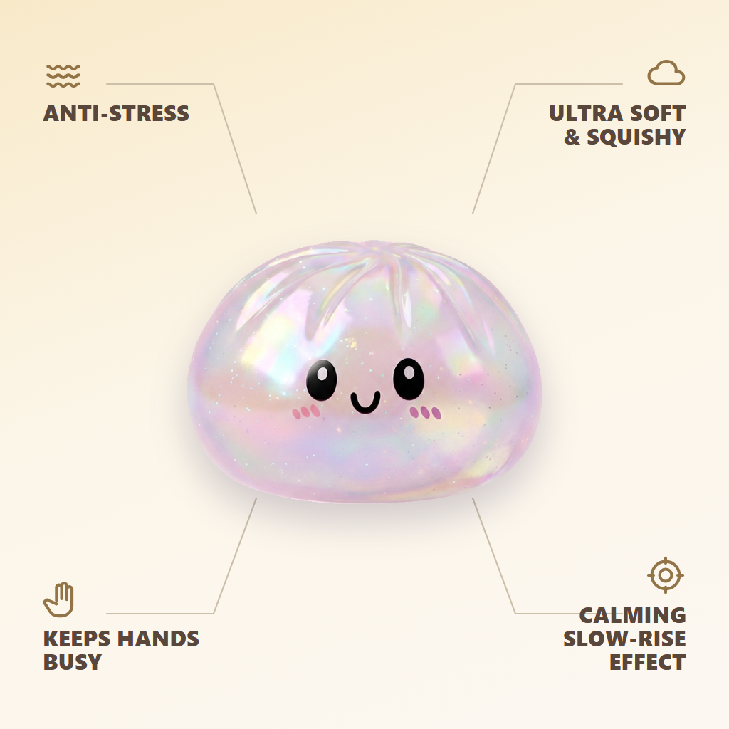 Iridescent Holographic Dumpling Squishy — its benefits