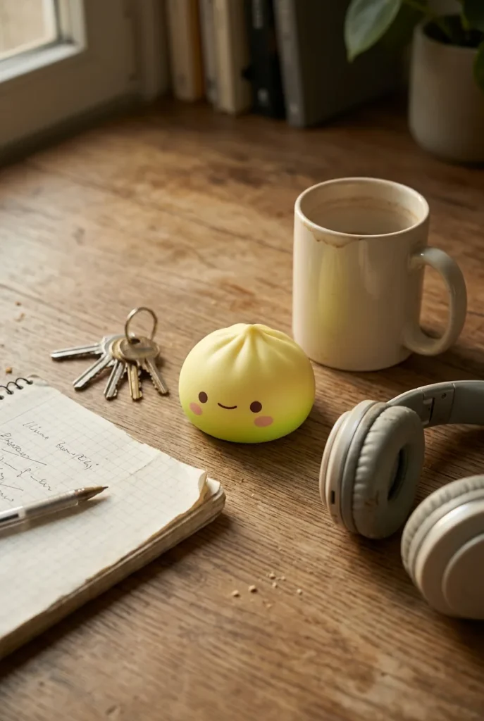 Mystery Dumpling Squishy Blind Box – Set of 12 on the desk