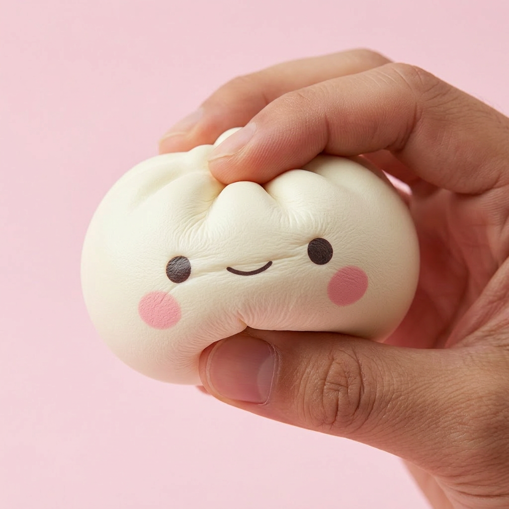 Mystery Dumpling Squishy Blind Box – Set of 12 — slow-rise effect, the foam springs back slowly