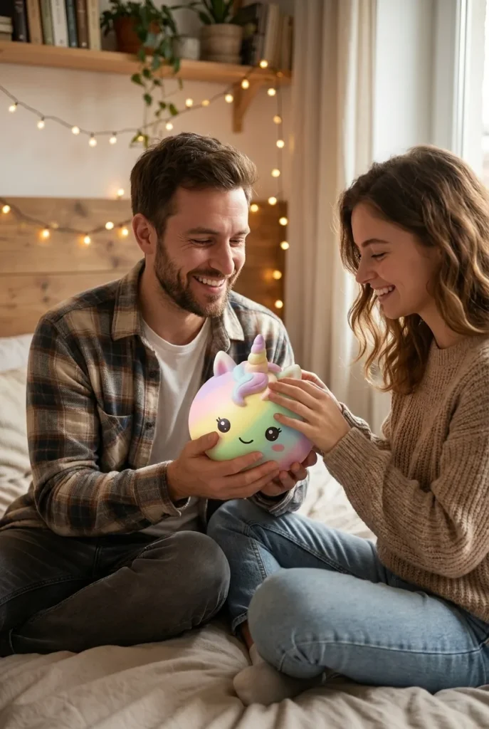 Jumbo Unicorn Rainbow Dumpling Squishy as a gift idea