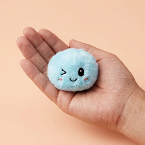 Dumpling Squishy Keyring Set of 6 held in hand, actual size