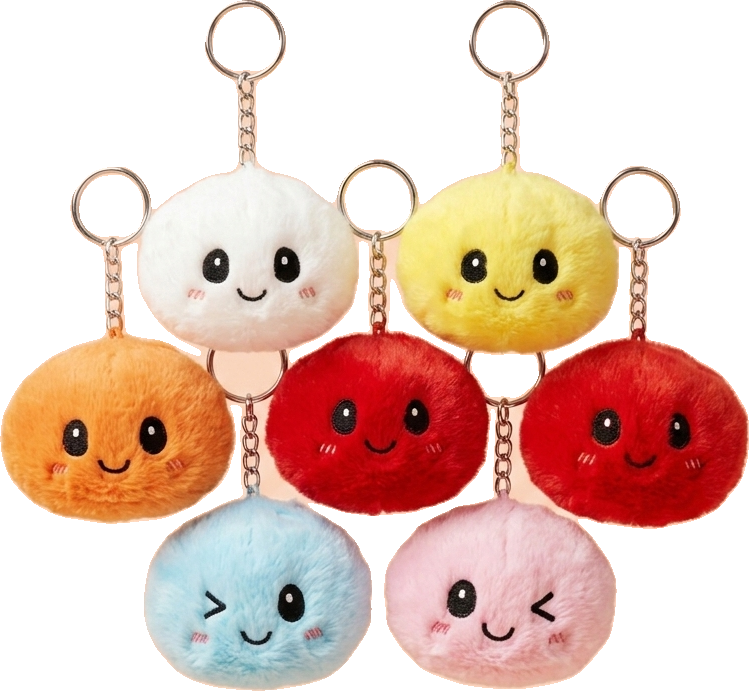 Dumpling Squishy Keyring Set of 6 being squeezed, soft slow-rise foam