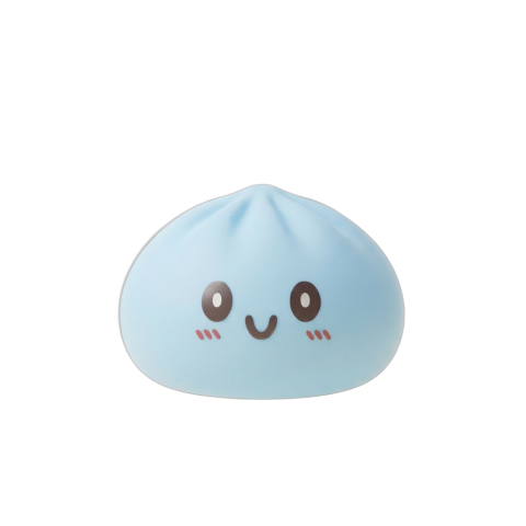 Giant Blue Dumpling Squishy being squeezed, soft slow-rise foam