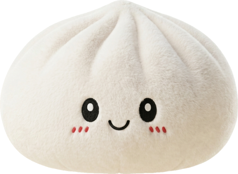 Big Dumpling Squishy Pillow being squeezed, soft plush