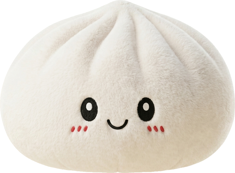 Big Dumpling Squishy Pillow being squeezed, soft slow-rise foam