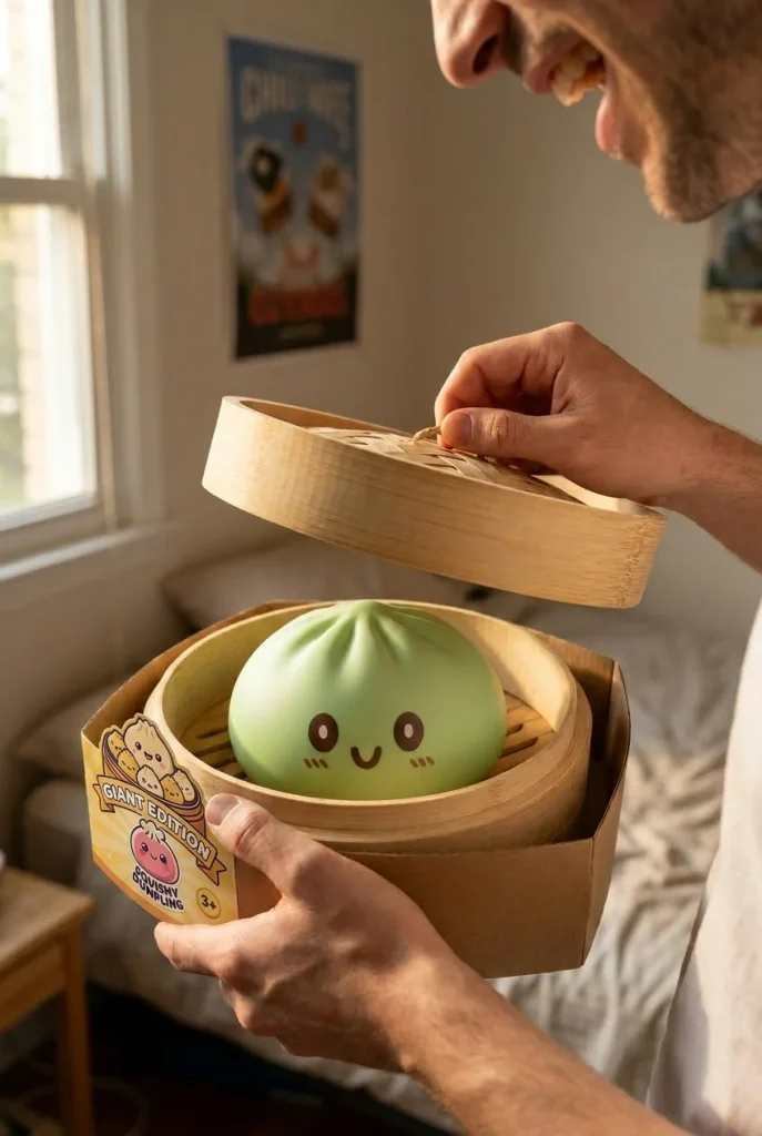 Giant Green Dumpling Squishy unboxing moment