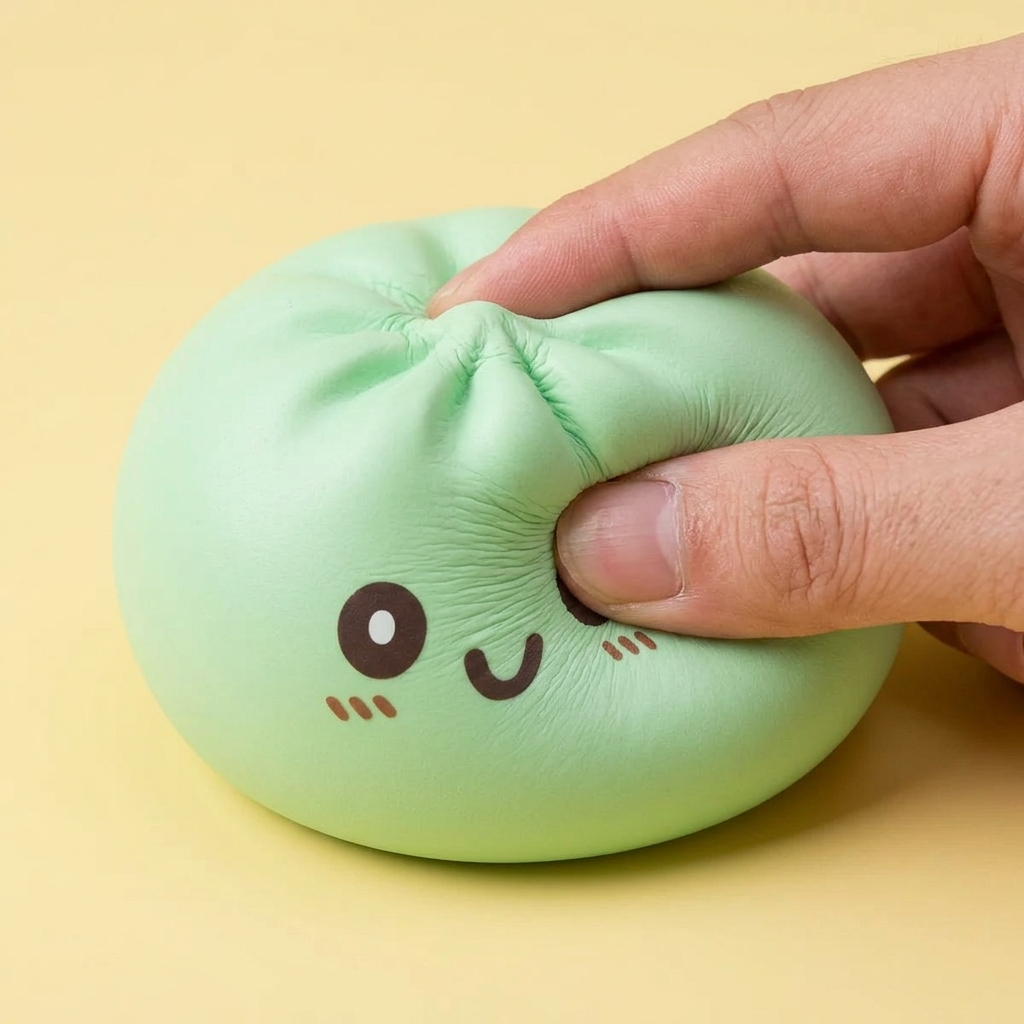 Giant Green Dumpling Squishy — slow-rise effect, the foam springs back slowly
