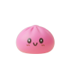 Giant Pink Dumpling Squishy being squeezed, soft slow-rise foam