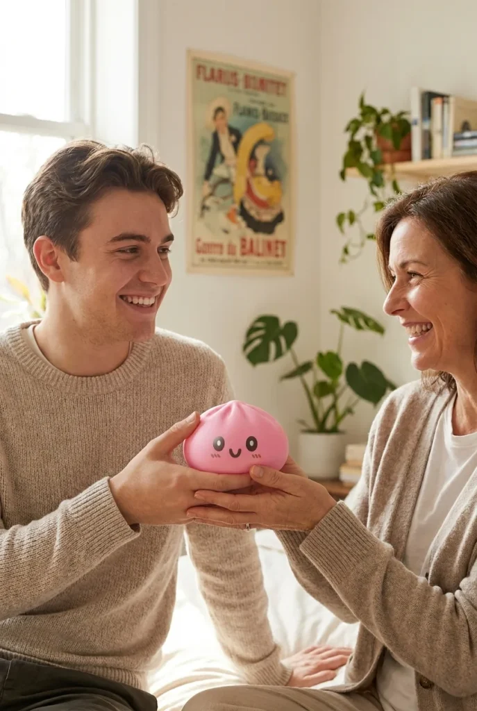 Giant Pink Dumpling Squishy as a gift idea