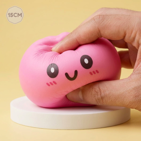 Giant Pink Dumpling Squishy — slow-rise effect, the foam springs back slowly