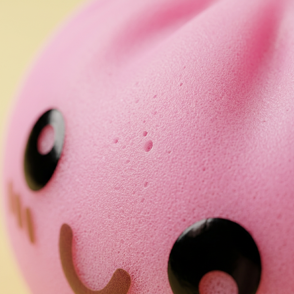 Giant Pink Dumpling Squishy — close-up of the texture