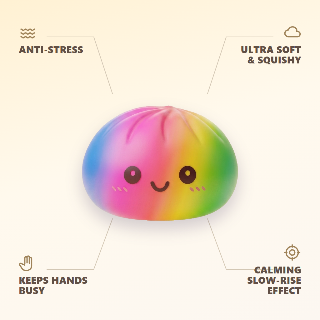 Giant Rainbow Dumpling Squishy — its benefits