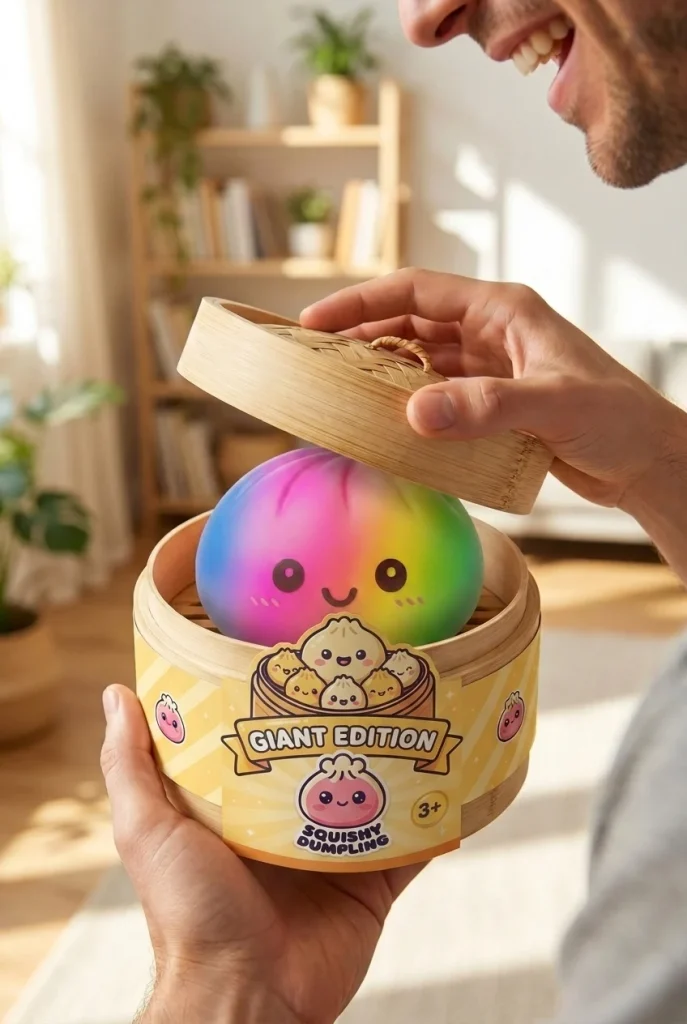 Giant Rainbow Dumpling Squishy unboxing moment
