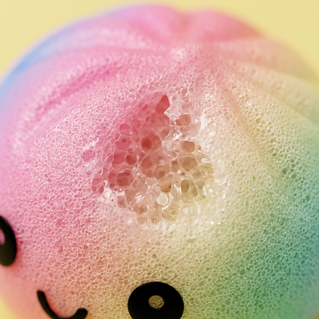 Giant Rainbow Dumpling Squishy — close-up of the texture