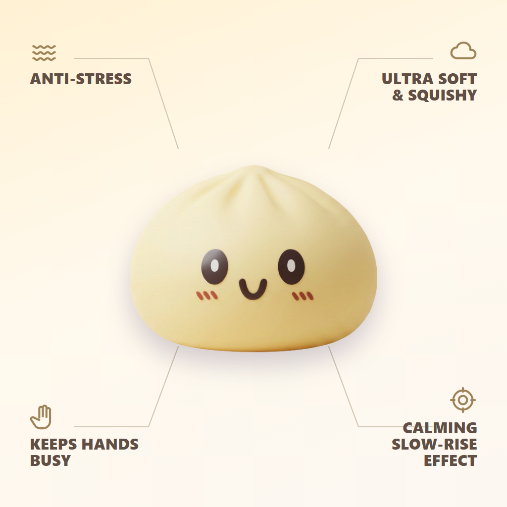 Jumbo Giant Yellow Dumpling Squishy — its benefits