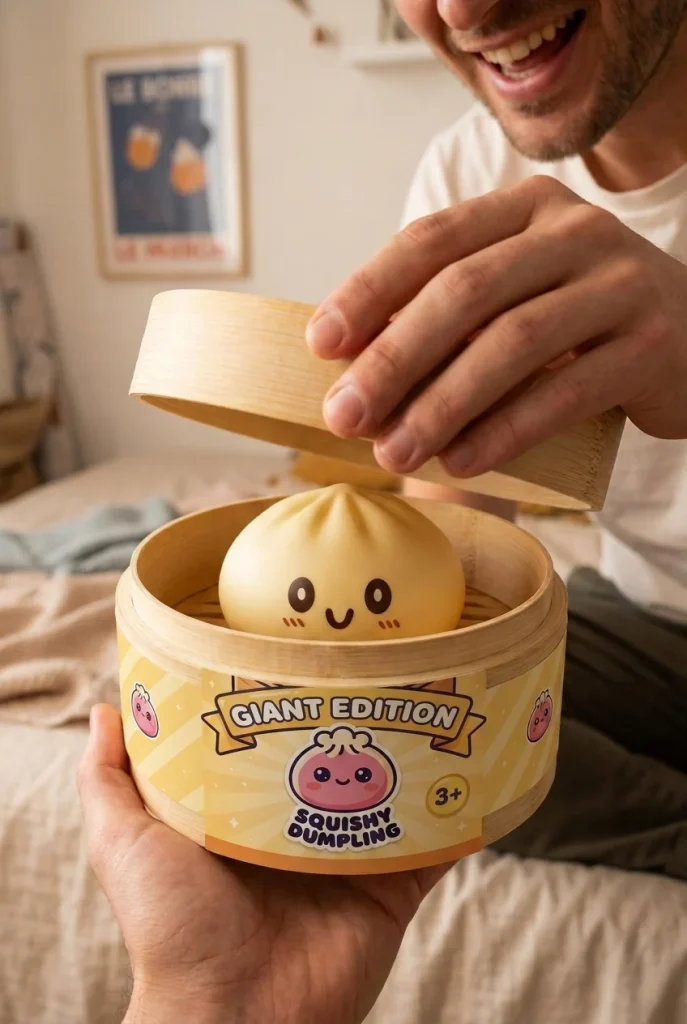 Jumbo Giant Yellow Dumpling Squishy unboxing moment