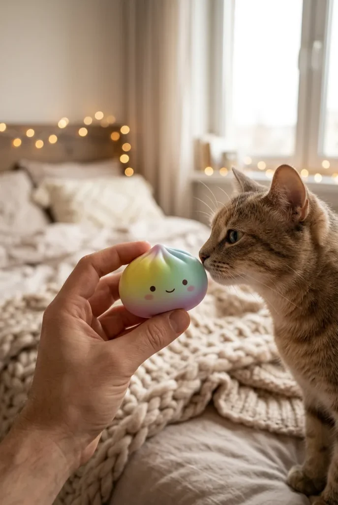 Mini Dumpling Squishy Blind Box with a plush friend
