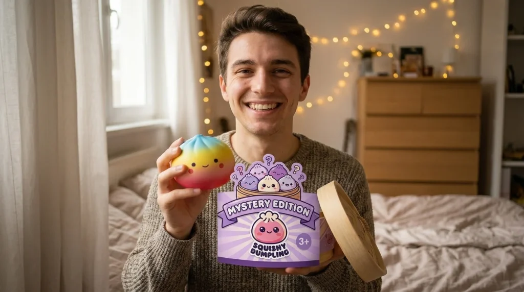 Mini Dumpling Squishy Blind Box with its box