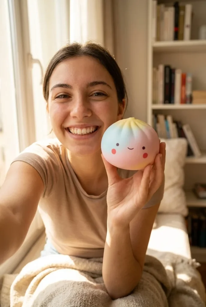 Mini Dumpling Squishy Blind Box in everyday life
