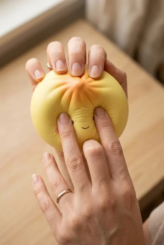 Mini Dumpling Squishy Blind Box mid-squish