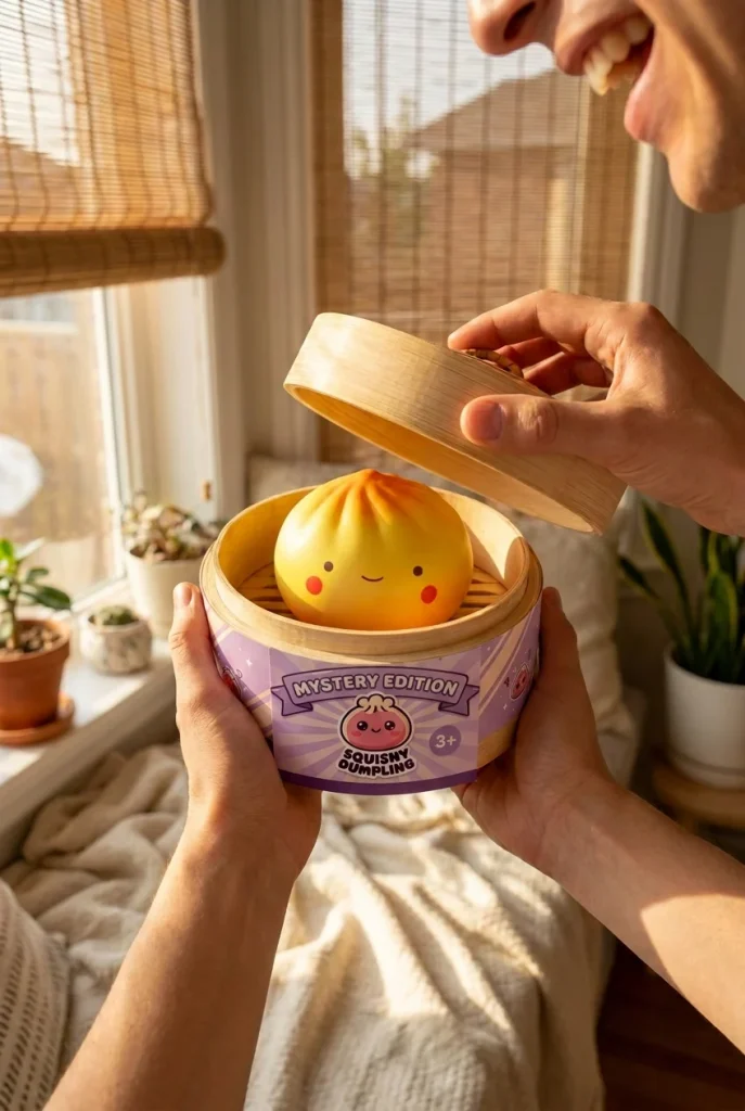 Mini Dumpling Squishy Blind Box unboxing moment