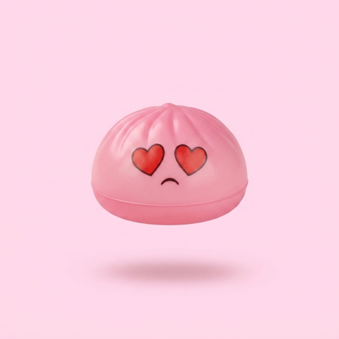 Mini Dumpling Squishy Mystery Set being squeezed, soft slow-rise foam