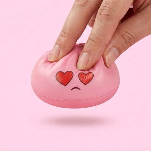 Mini Dumpling Squishy Mystery Set being squeezed, soft slow-rise foam
