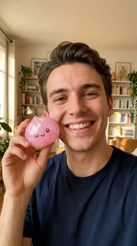 Mini Metallic Dumpling Squishy in everyday life
