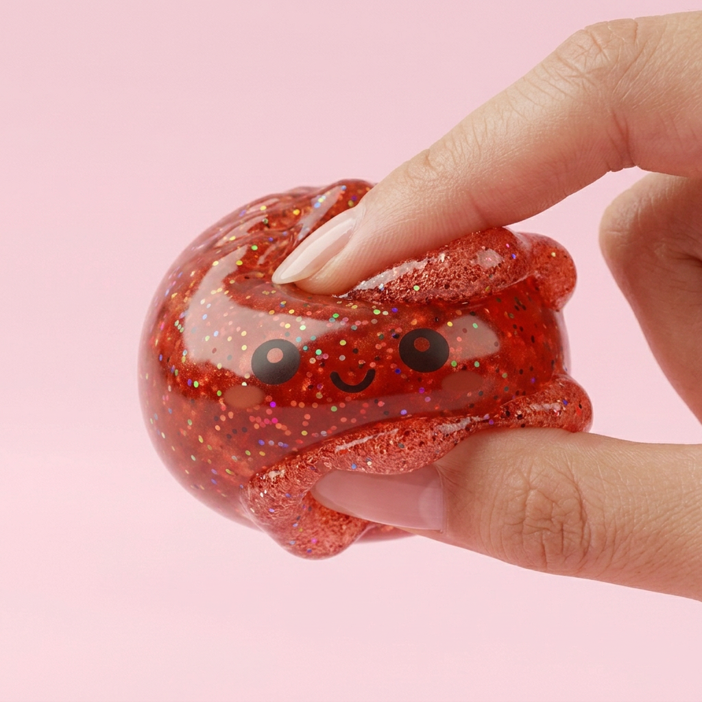 Mini Metallic Dumpling Squishy — slow-rise effect, the foam springs back slowly