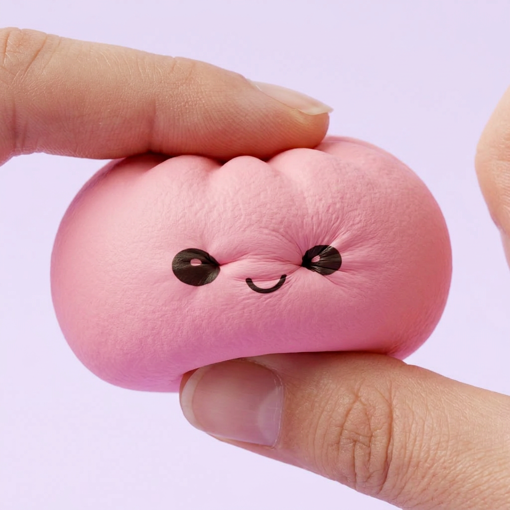Mini Mystery Dumplings Squishy — slow-rise effect, the foam springs back slowly