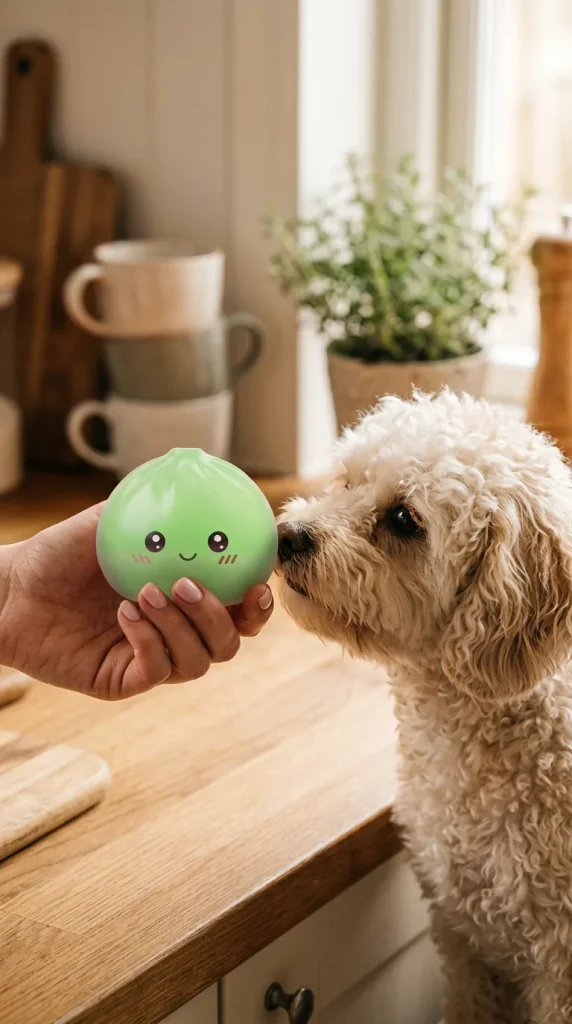 Mini Sugar Dumpling Squishy Set with a plush friend