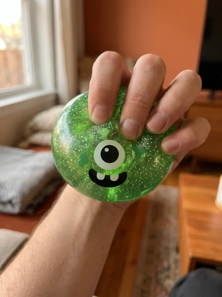 Squishy Dumpling Monstre Halloween Green Glitter mid-squish