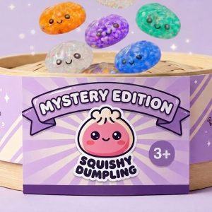 Mystery Bubble Dumpling Squishy being squeezed, soft slow-rise foam